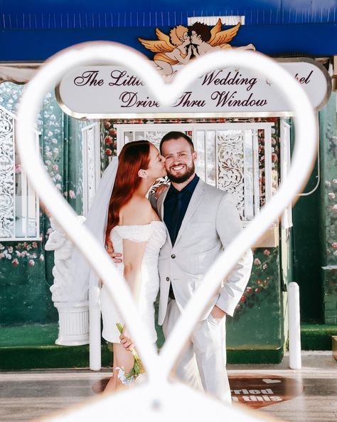 ✨💍 ELOPED IN VEGAS! 💍✨ They said “I do” at the iconic Little White Wedding Chapel in the heart of Las Vegas, and it was perfect! 🎰💒 No long guest list, no fuss — just pure love, and the lights of Vegas. 💫✨ From the Drive-Thru Tunnel of Love to the Elvis serenades, it was the perfect, fun-filled way to tie the knot! 🎶❤️ Here’s to their forever starting with a Las Vegas adventure. Wedding Chapel Las Vegas, Heart Arch, White Wedding Chapel, Heart Of Vegas, Tunnel Of Love, Wedding Chapel, Drive Thru, Pure Love, Tie The Knot