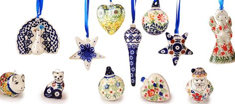 We invite you to stop by the store or visit our website to see our wide selection of Polish Pottery Christmas ornaments. Shop early for the best selection. Pottery Christmas Ornaments, Neighborhood Gifts, Pottery Christmas, Polish Christmas, Pottery Ornaments, Mud Bath, Polish Stoneware, Gift Exchange, Polish Pottery