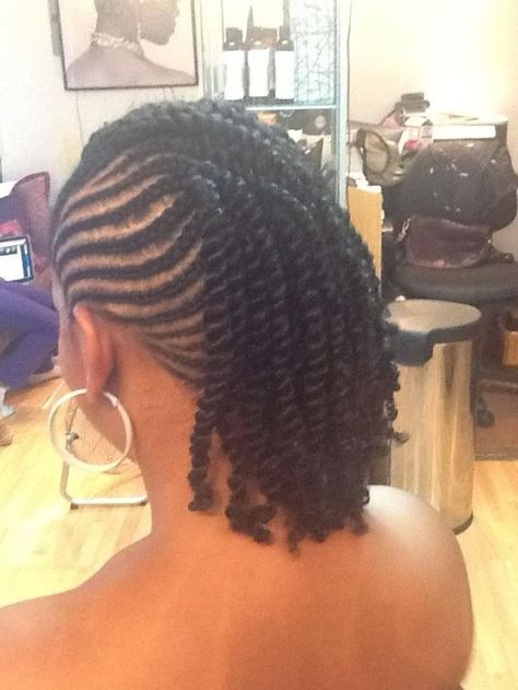 Cornrows into twists. Cute!                                                                                                                                                     More Cabello Afro Natural, Twisted Hair, Hair Afro, Pelo Afro, Beautiful Braids, Natural Hair Braids, Natural Hair Inspiration, Cornrow Hairstyles, African Braids Hairstyles