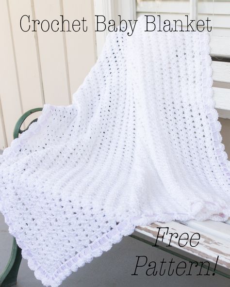 Motifs Afghans, Crochet Scalloped Edge, Crochet Baby Blanket Tutorial, Baby Blanket Tutorial, Loft Insulation, Blanket Tutorial, Crochet Baby Blanket Free Pattern, Baby Shawl, Baby Afghan Crochet