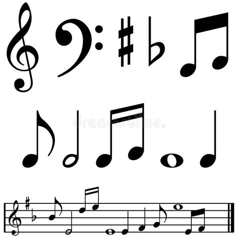 Music notes and symbols royalty free illustration Notes Symbols, Bar Illustration, Musical Symbols, Music Note Symbol, Lines Illustration, Music Bar, Music Symbols, Music Teachers, Uk Music