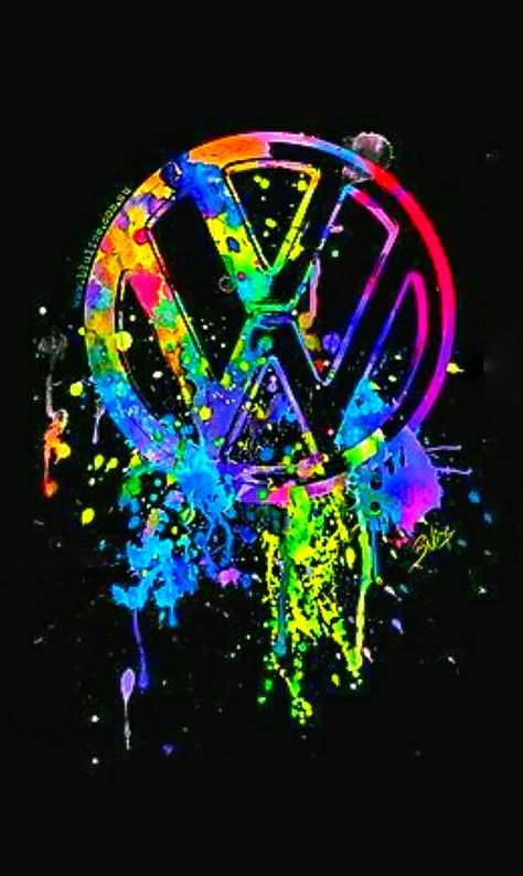 VW Paint Splatter Vw Logo Wallpapers, Volkswagen Logo Art, Logo Vw Volkswagen, Vw Wallpaper, Vw Tattoo, Vw Emblem, Vw Pointer, Van Volkswagen, Vw Logo