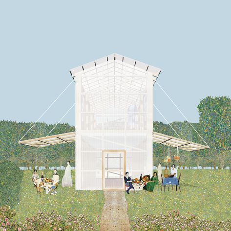 Cider factory - Sonia Dubois Cider Tasting, Architecture Collage, Architecture Graphics, Commercial Architecture, Architecture Rendering, Diagram Architecture, Architecture Illustration, Urban Farming, Architecture Portfolio