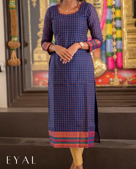 E- 1287 Chettinad cotton kurti with duppatta (with lining) Sizes: XS to XL Mild soap handwash and steam ironing is recommended Dm for orders and price Colour may slightly vary due to lighting Model Size -Xs [kurti, festive, maxi, co ord, kurta sets, regular wear, casual wear, office wear, style, marriage] #kurti#casulakurti#dailywearkurti#smallbusiness#officewearkurti#officewearstyle#kurtisofeyal#festivekurtis#kurtidesign#kurtis #kurticollection#kurtifashion#kurtistyle#eyaldesigningst... Checks Kurti Designs, Chudi Neck Designs, Dress Designs For Stitching, Churidar Designs, Kurta Neck Design, Long Dress Design, Cotton Kurti Designs, Latest Dresses, Kurti Collection