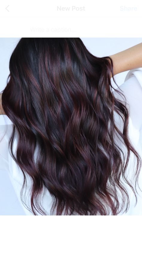 Colors To Dye Dark Brown Hair Without Bleach, Dark Brown With Burgundy Balayage, Dark Color Balayage Hair, Dark Brown Hair With Red Violet Balayage, Dark Hair Burgundy Balayage, Dark Hair Red Lowlights, New Fall Hair Colors 2023 Brunette, Dark Hair Fall 2023, Dark Balayage With Red