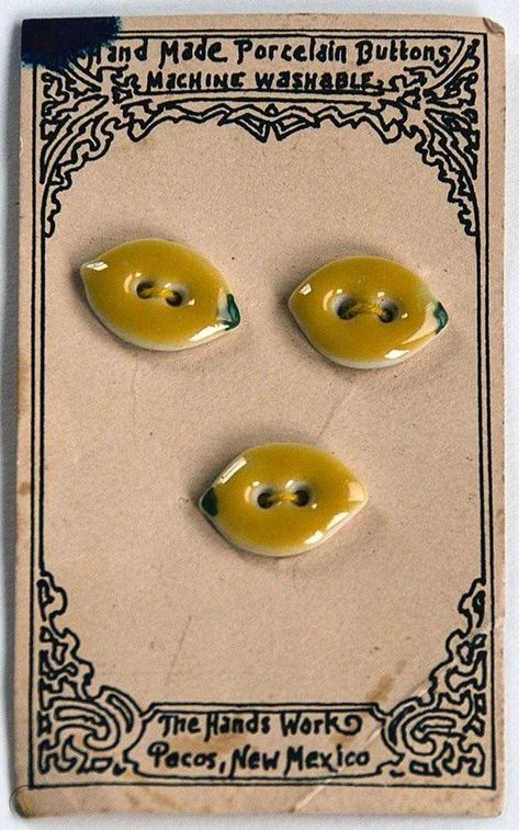 Hand Made Ceramic Buttons on Card – The Hands Work – Lemons | #1917441656 Hand Painted Buttons, Indoor Recess, Ceramic Buttons, October Fashion, Mill Hill, Hand Of Cards, Backing Card, Button Cards, Fashion 2024