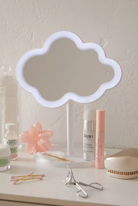 Drift away on a cloud with this tabletop mirror in your space. The cloud-shaped mirror features an LED light background for lighting up your reflection for makeup or skincare application. Complete with a solid base and raised edges for capturing small bits and bobs. Led Light Background, Skincare Application, Mirrors Urban Outfitters, Tabletop Mirror, Table Led, Mirror Shop, Light Background, Lights Background, Makeup Vanity