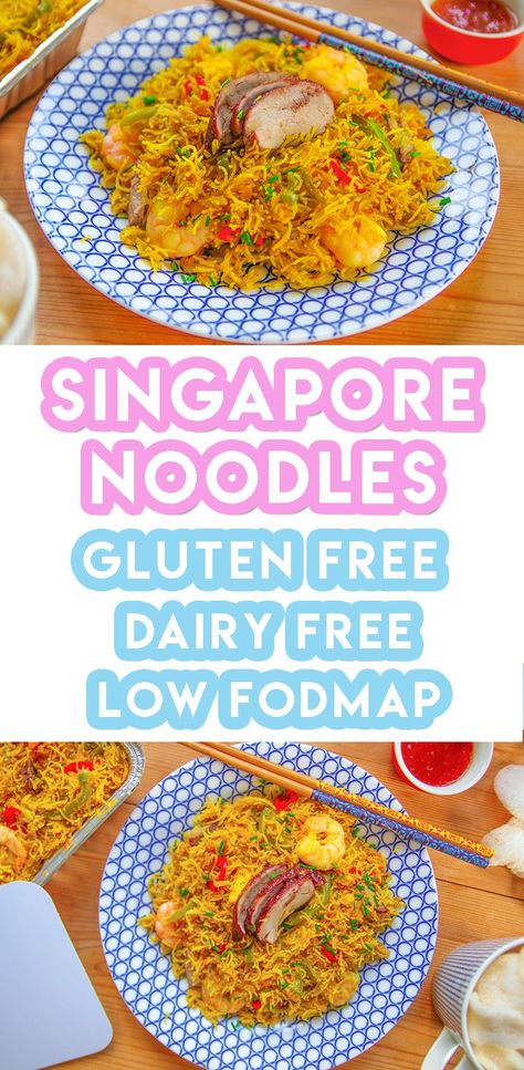 Low Fodmap Noodle Recipes, Low Fodmap Chinese Recipes, Gluten Free Noodles Recipe, Singapore Noodles Recipe, Fodmap Dinner, Gerd Friendly, Free Noodles, Fod Map, Fodmap Lunch