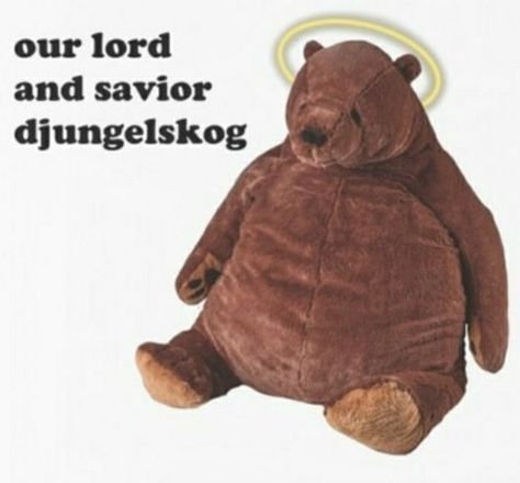 Djungelskog Aesthetic, Djungelskog Bear, Ikea Bear, Love Bear, Cute Stuffed Animals, Our Lord, Cute Plush, Make Me Happy, Reaction Pictures