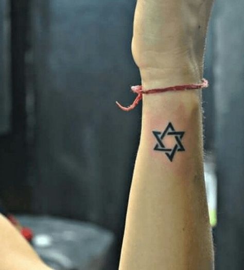 Jewish Star Tattoo, Star Of David Tattoo, Gentleman Tattoo, Jewish Tattoo, David Tattoo, Wrist Bracelet Tattoo, Hebrew Tattoo, Remembrance Tattoos, Finger Tattoo Designs