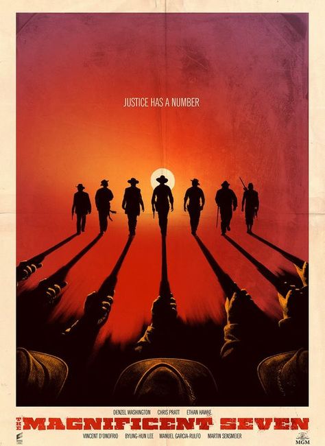 The Magnificent Seven (2016) Magnificent Seven 2016, Western Spaghetti, Magnificent Seven, Western Posters, The Magnificent Seven, Film Posters Art, Western Film, Film Poster Design, Spaghetti Western