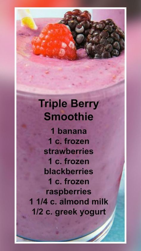 Blackberry Smoothie Recipes, Ninja Smoothie Recipes, Triple Berry Smoothie, Blackberry Smoothie, Recipe Smoothie, Fruit Smoothie Recipes Healthy, Berry Smoothie Recipe, Smoothie Recipes Healthy Breakfast, Healthy Drinks Recipes