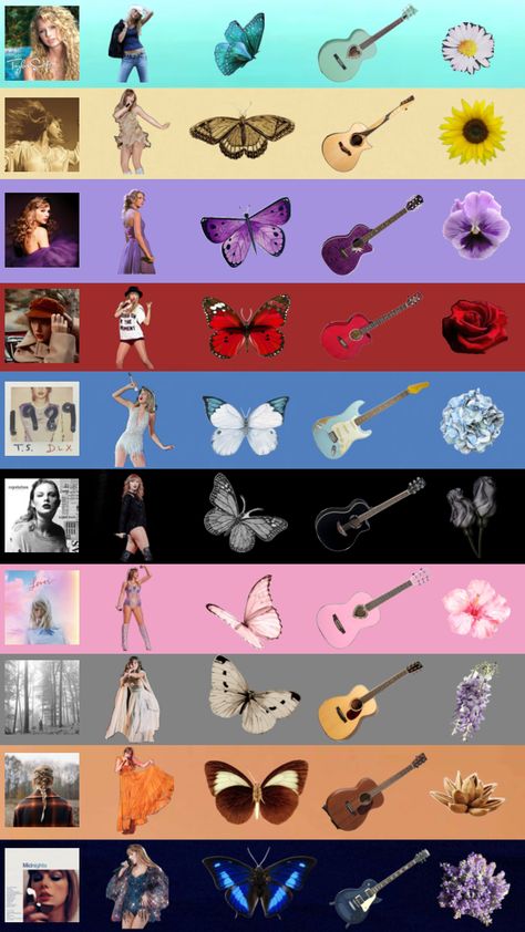 ts eras #taylorswift #theerastour #debut #fearless #speaknow #red #1989 #reputation #lover #folklore #evermore #midnights #music #wallpaper #quotes #tv #vibes #taylorsversion Taylor Swift Eras Symbols, Eras Colors, Reputation Tv, Ts Eras, 22nd Bday, Girly Gifts Ideas, Taylor Aesthetic, Taylor Concert, Swift Party