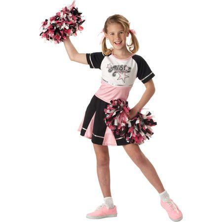 California Costumes Girls All Star Cheerleader Costume with Pom Poms Cheerleader Fancy Dress, Cheerleader Halloween Costume, Cheerleader Halloween, Cheerleader Girls, Clever Halloween, California Costumes, Children Costumes, Team Pink, Cute Cheerleaders