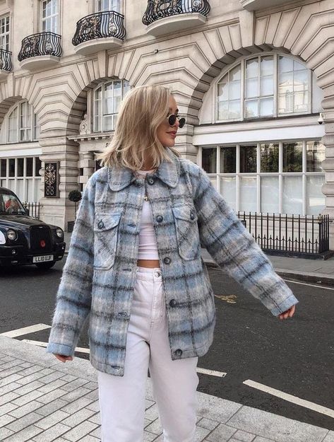 The 19 Best High-Street Checked Jackets You Need to See | Who What Wear UK San Francisco Winter Outfit, Relax Outfit, Outfits Con Camisa, Shacket Outfit, Fits Ideas, Winter Ootd, Ootd Ideas, Checked Jacket, Christmas Vibes