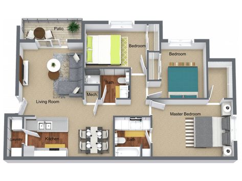 1100 Sq Ft House Plans, House Plans 3 Bedroom, House Plans, Floor Plans, Patio, How To Plan, Living Room, Bedroom, Quick Saves