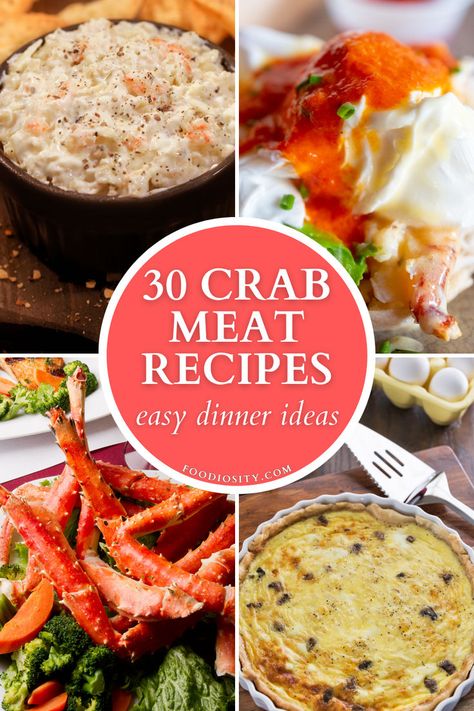 Discover a world of culinary delight with our collection of 30 crab meat recipes! Perfect for easy and satisfying dinners, these recipes showcase the versatility of crab meat in a variety of dishes. Click to explore these must-try recipes and transform your dinner routine with the exquisite taste of crab! Crab Legs On The Grill, Crab Salad Sandwich, Baked Crab Dip, Light Salads, Crab Meat Recipes, Creamy Crab, Special Occasion Food, Easy Meat Recipes, Crab Recipes