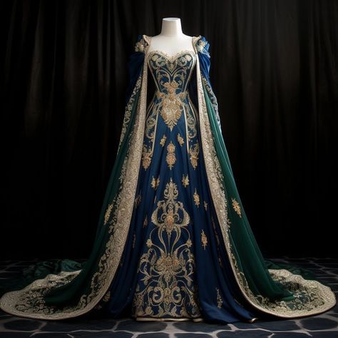 Dresses Princess Royal, Winter Royalty Dresses, Queen Gowns Royal, Blue Queen Dress, Roman Gown, Royal Dresses Queens, Royal Dresses Princesses, Medieval Dress Royal, Royal Dresses Queens Fantasy