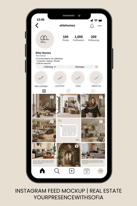 Instagram Feed Mockup, Real Estate, Aesthetic Feed, Real Estate Agent, Marketing, Canva, Home, House for sale Realtor Instagram Feed, Real Estate Social Media Content Ideas, Real Estate Ideas Social Media, Marketing For Real Estate Agents, Realtor Instagram Aesthetic, Real Estate Marketing Social Media Posts, Real Estate Creative Ads Social Media, Real Estate Instagram Feed, Real Estate Creative Post