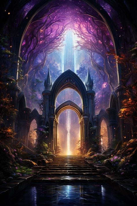 Fantasy Portal Concept Art, Magic Door Fantasy Portal, Portal Fantasy Art, Fantasy Gateway, Mystical Art Magic, Portal Gateway, Portal Drawing, Portals Aesthetic, Fantasy Portal