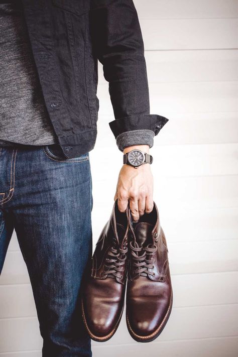 An Ode To The Brown Leather Boot: The Easiest Way to Dress Better Instantly Boots Outfit Men, Thursday Boots, Dress Better, Men’s Boots, Rugged Style, Real Leather Jacket, Mens Fashion Classy, Mens Fashion Casual Outfits, Sharp Dressed Man