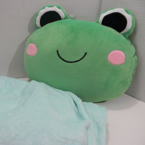 Super Soft Blanket Fits Inside Frog Pillow (A) Frog Pillow, Happy Frog, Pillow Plush, Big Pillows, Plush Throw Blanket, Super Soft Blanket, Plush Throw Blankets, Cute Pillows, Blanket Set