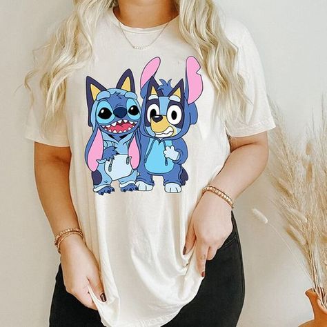 Bluey Stitch Shirt  Bluey Birthday Party Shirt  Bluey Cartoon Shirt  Bluey Family Christmas Shirt Easy 30 day return policy Blue Striped Shirt Outfit, Bluey Cartoon, Bluey Birthday Party, Bluey Family, Bluey Birthday, Cartoon Shirts, Stitch Shirt, Blue Striped Shirt, Cute Shirt Designs