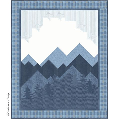 Escape to the mountains with my new "Mountainview 2.0" Quilt Pattern which uses the cozy flannel line "Lakeside Gatherings" by Primitive Gatherings for Moda Fabrics. Quilt measures 52" x 64". Lakeside Gatherings will be shipping to your favorite quilt shop in August 2023. Pattern is available now! Mountain Quilt Block, Mountain Quilt Pattern, Camping Quilt, Ocean Quilt, Bargello Quilts, Mountain Quilts, Quick Quilt, Baby Quilt Pattern, Landscape Quilts