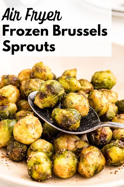 This recipe for Frozen Brussels Sprouts in the Air Fryer is perfect when you need a healthy side dish for your family. You don’t have to defrost the frozen vegetables, just cook straight from frozen. Nobody will ever know these tasty and crispy sprouts were frozen. This is a budget recipe too. Air Fryer Frozen Brussel Sprouts, Frozen Brussel Sprouts, Frozen Brussels Sprouts, Air Fryer Brussel Sprouts, Freezing Brussel Sprouts, Air Fryer Brussels Sprouts, Sprouts Recipes, Healthy Appetizer, Vegetable Side Dish