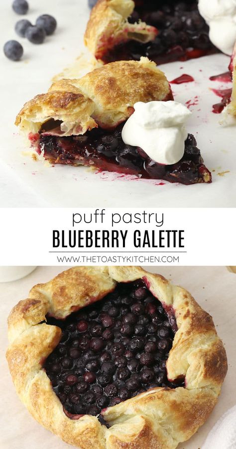 Quick Puff Pastry Dessert Easy Recipes, Blueberry Phyllo Dessert, Fruit Galette Puff Pastries, Puff Pastry Dessert Blueberry, Blueberries Puff Pastry, Puff Pastry Recipes Blueberries, Blueberry Pastry Puff, Blueberry Galette Easy, Blueberry Phyllo Recipes