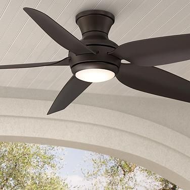 52" Casa Vieja Del Diego Bronze LED Indoor/Outdoor Hugger Ceiling Fan Led Light Remote, Porch Gazebo, Hugger Ceiling Fan, Light Canopy, Contemporary Ceiling Fans, Ceiling Fan Design, Flush Mount Ceiling Fan, Outdoor Ceiling, Home Porch