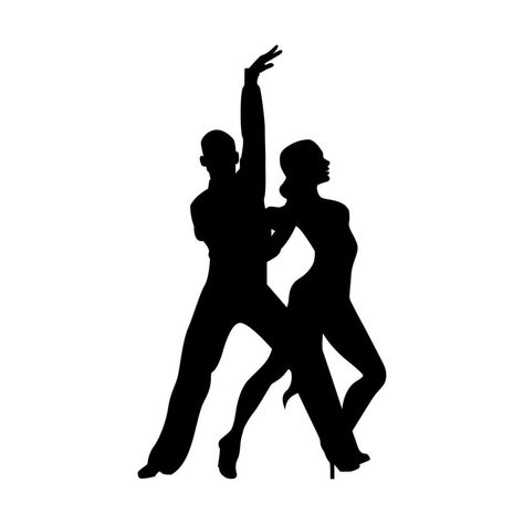 A couple of ballroom dancers. Woman and man dancing. Vector silhouettes of dancers. Isolated illustration. Man And Women Dancing Drawing, Male Dancer Silhouette, Woman Dancing Silhouette, Flamenco Dancer Silhouette, Dancing Couple Silhouette, Man Dancing, Dance Silhouette, Salsa (dance), Ballroom Dancer