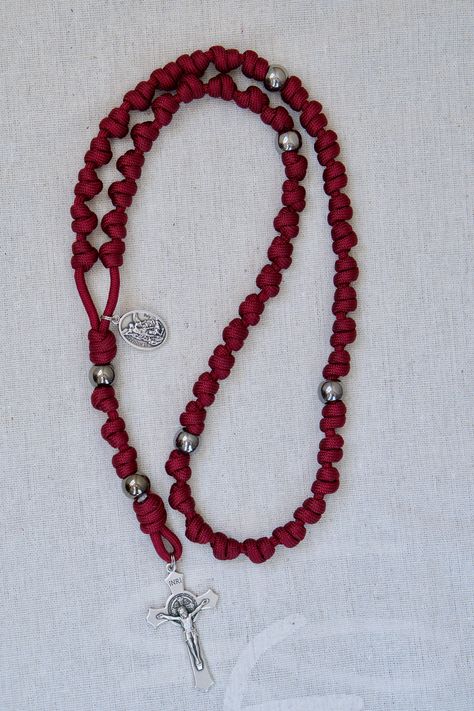 ★★★★★ "Sara and her staff are amazing!! She delivered so fast and the quality of her rosaries are top notch. She even gave me an extra one since I ordered so many which was so nice since I ordered them for gifts and didn’t order one for myself. She is amazing!!" Stand Firm In Your Faith, Knotted Rosary, Rosary Making, Paracord Rosary, Colorful Bead Bracelets, Knotted Rope, Catholic Family, Stand Firm, Holy Rosary