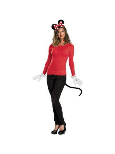 This has to be one of the easiest. Add red shirt and black jeans of your choice (or cute red dress).  Disney Minnie Mouse Clubhouse Kit Minnie Mouse Dress Up, Minnie Mouse Halloween Costume, Minnie Mouse Clubhouse, Disney Mickey Mouse Clubhouse, Minnie Mouse Costume, Great Halloween Costumes, Minnie Mouse Theme, Minnie Mouse Halloween, Mouse Costume