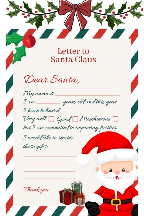 Letter To Santa Claus. Santa Letter Ideas, Santa Claus Letter, Letter Ideas, Letter To Santa, Cute Letters, Santa Letter, Dear Santa, Coloring Pages For Kids, Santa Claus