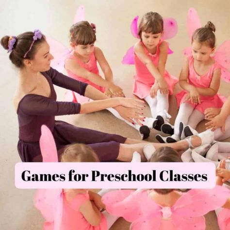 Games for Preschool Class Ballet Games For Kids, Preschool Ballet Activities, Dance Activities For Preschool, Preschool Dance Class Ideas, Baby Ballet Class Ideas, Dance Class Ideas, Intermediate Ballet, Dance Class Games, Preschool Ballet