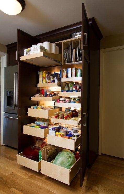 Kitchen Cabinet Organization Ideas, Organized Pantry, Best Kitchen Cabinets, Desain Pantry, Decor Ikea, Farmhouse Kitchen Cabinets, Kitchen Pantry Cabinets, New Kitchen Cabinets, Kitchen Cabinets Makeover