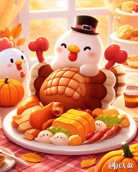 A Turkey Feast Happy Thanksgiving to my Canadian Friends! 💖Kawaii Partners @pink.cutie.princess @popup.ai #ai #aiart #aiartcommunity #midjourneygallery #synthographers #midjourneyart #midjourney_bot #bestaiart #midjourneyfantasy #niji6 #aicharacter #characterdesigns #aiartlove #aicreation #fantasyart #fantasyai #dreamlike_edit #cuteart #cutenessoverload #kawaiicute #fallmagic #thanksgiving2024 #pumpkinvibes #kawaiifood #cutefood Anime Thanksgiving, Genshin Thanksgiving, Kawaii Thanksgiving, Kawaii Thanksgiving Drawings, Thanksgiving Pokemon Wallpaper, Kawaii Food, Happy Thanksgiving, Cuteness Overload, Cute Food