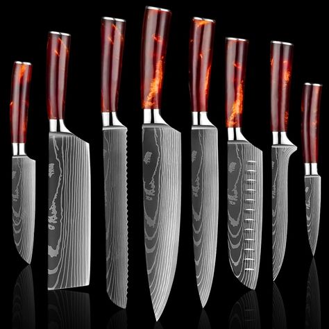 Japanese Kitchen Knife, Engraved Knife, Japanese Kitchen Knives, Kitchen Knife Set, Japanese Chef, Chef Knife Set, Japanese Kitchen, Knife Block Set, Japanese Knife