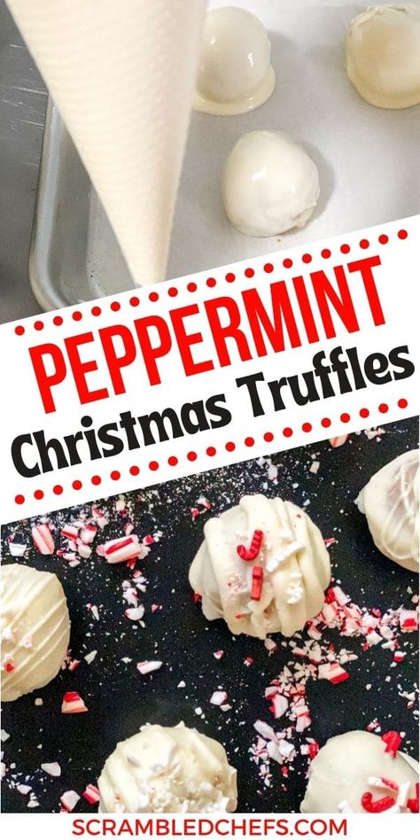 Cake Mix Truffles, Truffle Recipe Christmas, Peppermint Truffles, Lindt Truffles, Peppermint Cake, Christmas Truffles, White Chocolate Truffles, Peppermint White, Best Christmas Recipes