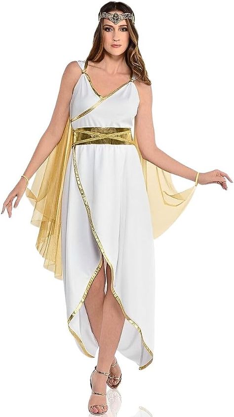 Amazon.com: amscan womens Greek Goddess Dress White And Gold Theme, S/M ,White : Toys & Games Style Année 20, Greek Goddess Dress, Greek Dress, Toga Party, White Gold Dress, Princess Halloween Costume, Goddess Gown, Greek Goddess Costume, White Costumes