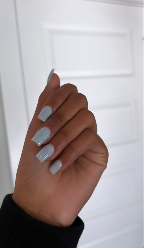 Basic Nail Colors Acrylic, Basic Acrylic Nails, Grey Nails, Grey Acrylic Nails, Feet Nail Design, Basic Nails, Work Nails, Dope Nail Designs, Short Square Acrylic Nails