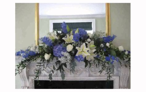 Flower Arrangements with Hydrangeas Flores Do Altar, Blue Flower Arrangements, Hydrangea Flower Arrangements, Blue Hydrangea Flowers, Large Floral Arrangements, Altar Flowers, Large Flower Arrangements, Hydrangea Arrangements, Church Flower Arrangements