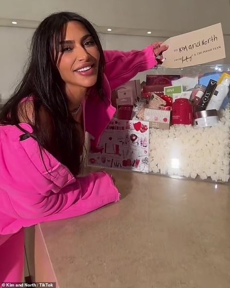 The reality television powerhouse, who recently restyled her daughter's hair, also penned a short message in her post's caption that read: 'Five days until Valentine's Day. I hope we can use it all.' Kardashian Valentines Day, Kim And North, Jenner Family, Short Messages, Short Message, Reality Television, Unboxing Video, Kardashian Jenner, Unboxing Videos