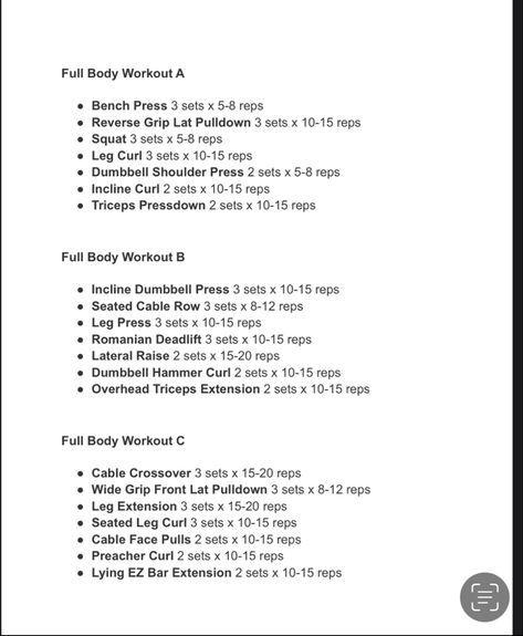 Three Day Full Body Workout, Full Body 3 Day Split, 3 Day Full Body Split, Workouts Splits, Full Body Split, Full Workout Plan, Muscle Groups To Workout, Split Workout Routine, Split Workout