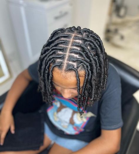 Medium Sized Starter Locs, Starter Loc Parts, Men Starter Locs With Taper, Middle Part Starter Locs, Comb Coils Men, Comb Coil Starter Locs Men, Mens Starter Locs, Starter Locs For Men, Starter Locs Parting Patterns