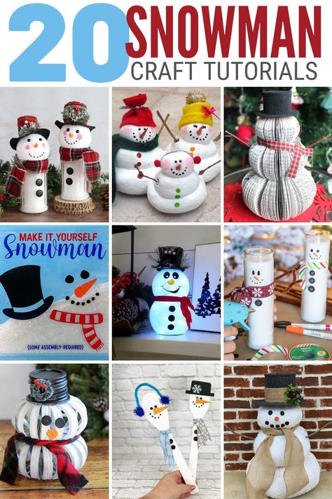 Embrace the winter season with 20 DIY Snowman Crafts perfect for adults. From charming home decor to creative projects, these snowman ideas add festive fun to any space. Ideal for crafters looking to bring a touch of whimsy to their winter decorations. Explore a variety of snowman crafts that are not only enjoyable to make but also enhance your home with a cozy, seasonal feel. Get inspired and start crafting your own unique snowmen today! Craft Stick Snowman, Small Wooden Snowmen, Snow Men Ideas, Snowman Faces Patterns, Frosty The Snowman Crafts, Snowman Crafts For Adults, Diy Snowman Crafts, Homemade Snowman, Dollar Tree Snowman