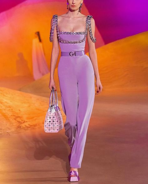 Beaded Jumpsuit, Purple Outfit, Georges Hobeika, Moda Paris, فستان سهرة, Fall 2022, Rebecca Taylor, Donna Karan, Couture Fashion