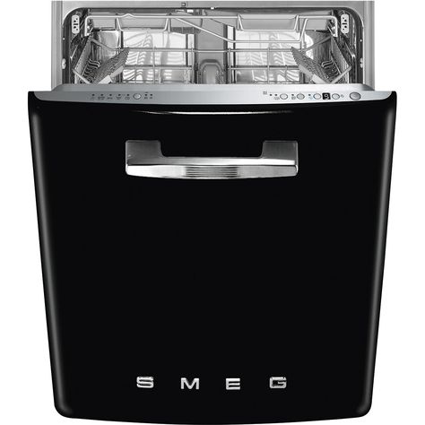 Black Smeg, Built In Double Ovens, Black Dishwasher, American Fridge, Freestanding Cooker, 50s Retro, American Fridge Freezers, Integrated Fridge Freezer, Black Appliances