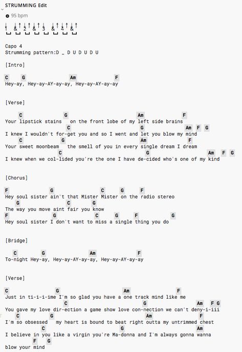 Hey Soul Sister (1) Hey Soul Sister Ukulele Chords, Hey Soul Sister Ukulele, Guitar Chords Chart, Ukulele Fingerpicking Songs, Hey Soul Sister, Ukelele Chords Ukulele Songs, Ukulele Songs Beginner, Easy Ukulele Songs, Learning Ukulele